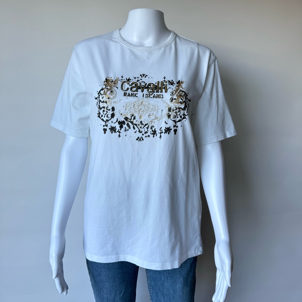 Roberto Cavalli embellished Tee cotton Italy